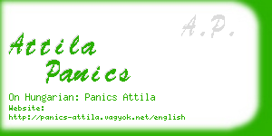 attila panics business card